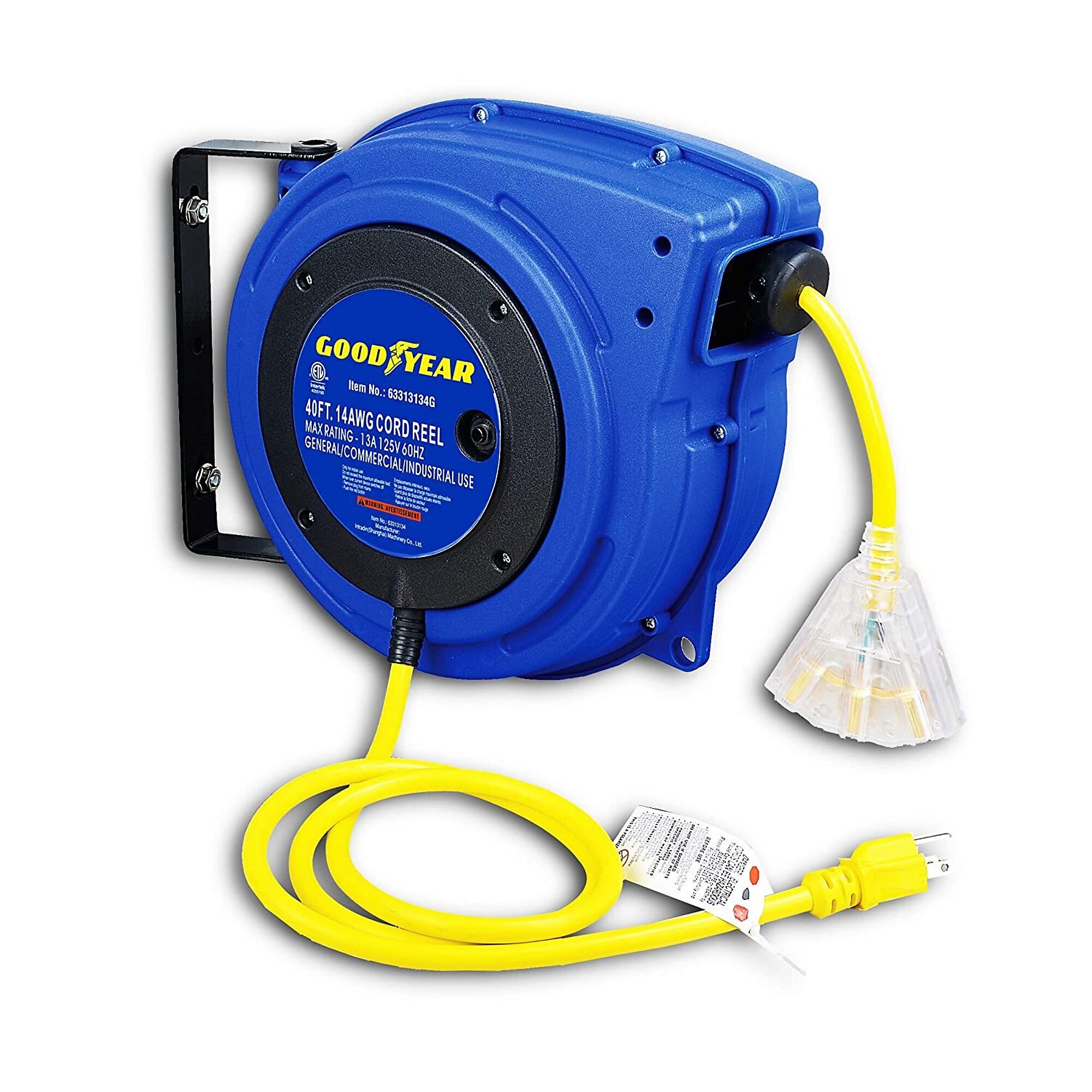 Goodyear, Extension Cord Reel 14AWG x 40ft., Length 40 ft, Cable Gauge 14 Model# TRI-63313134G